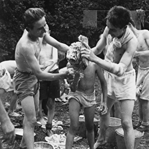 Outdoor washing, Boys Club circa 1930