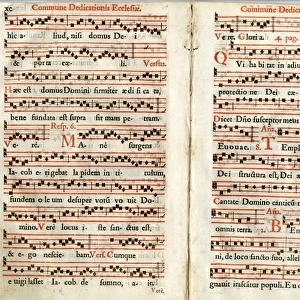 Two pages of music, Commune Dedicationis Ecclesiae