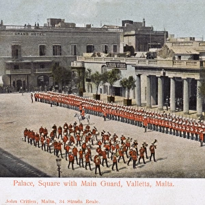 Palace - Square with Main Guard parading, Valletta, Malta