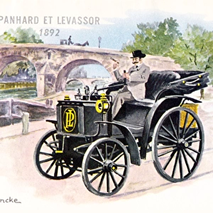 Panhard et Levassor car on a postcard