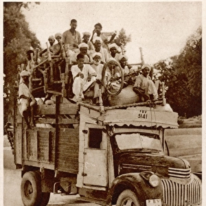 Partition. Refugees crossing the border between Pakistan
