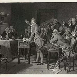 Patrick Henry speaking against the Stamp Act