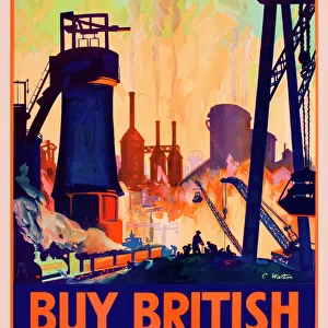 Patriotic poster, Buy British, keep the home fires burning
