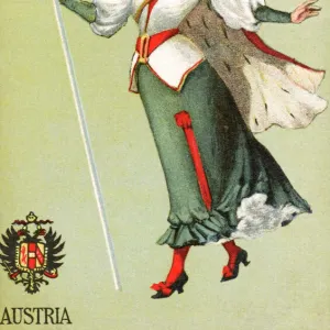 Personification of the Austro-Hungarian Empire with Flag