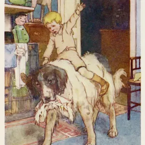 Peter Pan Print: Michael Riding Nana Peter Pan Print: Michael Riding Nana