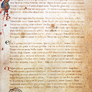 Petrarch (1304-1374). Song Book (Il Canzoniere). Folio 1r