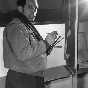 Pietro Annigoni Print: Italian Artist in Studio Pietro Annigoni Print: Italian Artist in Studio