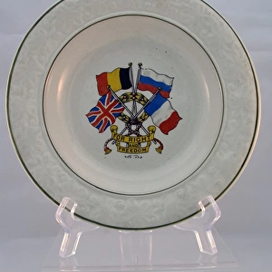 Plate design - flags of the Allies - FOR RIGHT AND FREEDOM