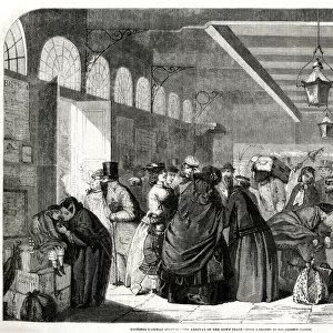 Platform scene at Hastings railway station, Sussex 1860