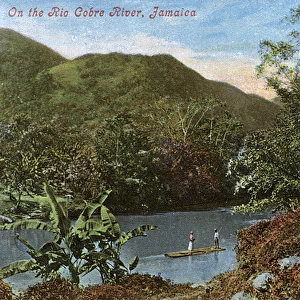Poling a raft on the Rio Cobre River, Jamaica, West Indies