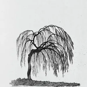 Weeping Willow Tree Print, 1786 Weeping Willow Tree Print, 1786