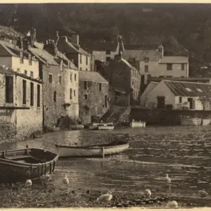 Polperro Harbour Print, Cornwall 1910s