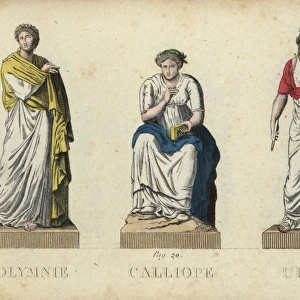 Polyhymnia, Calliope and Urania, Greek muses