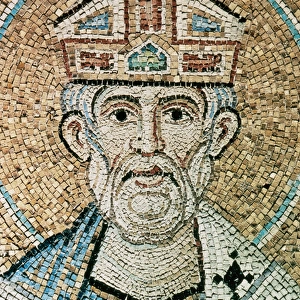 Pope Sylvester I (314-335). Mosaic in the Baptistery of St