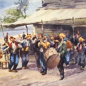 Porters Dancing (Danse de hamals) - Constantinople, Turkey. Date: 1910
