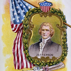 A portrait of Thomas Jefferson. Fourth of July