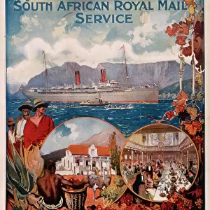 Poster advertising Union Castle Mail Steamship Company