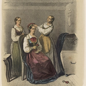 Preparing a Swedish bride for her wedding