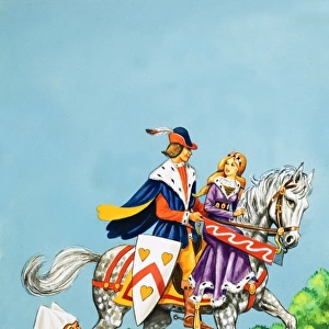 Prince and Princess on a horse