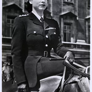 Princess Elizabeth riding as Colonel of the Grenadier Guards
