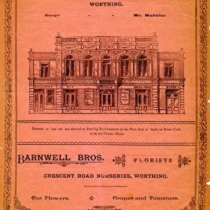 Programme cover, New Theatre Royal, Worthing, Sussex