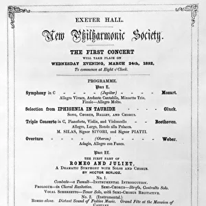 Programme for Exeter Hall, London, 1852