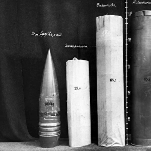 Projectiles and cartridges of German Paris Gun, WW1