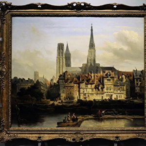 The Quay de Paris in Rouen, 1839, by Johannes Bosboom (1817