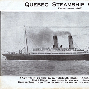 Quebec Steamship Company - S. S. Bermudian