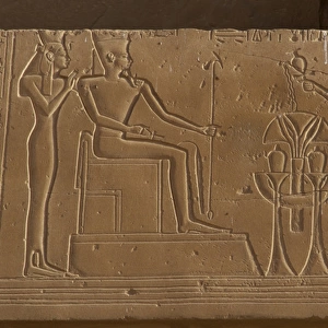 Ramesseum. Relief depicting the pharaoh making an offering t