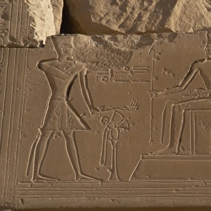 Ramesseum. Relief depicting the pharaoh making an offering t