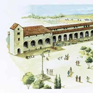 Reconstruction of a Spanish mission as those built