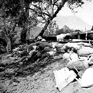 Republican Troops in a fortified position, near San Sebastia
