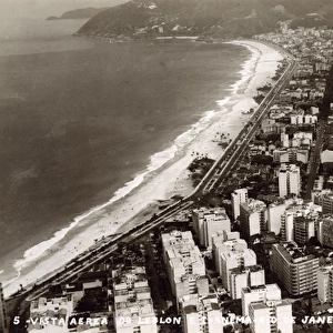 Rio de Janeiro, Brazil - Aerial view of Leblon and Ipanema