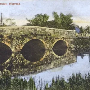 River Avon & Second Bridge, Ringwood Print, circa 1905