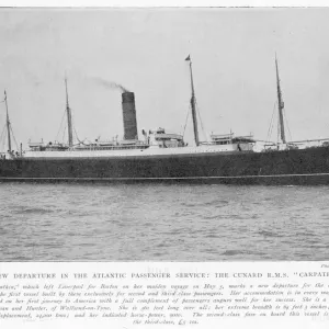 RMS Carpathia Print: Cunard's Maiden Voyage 1903