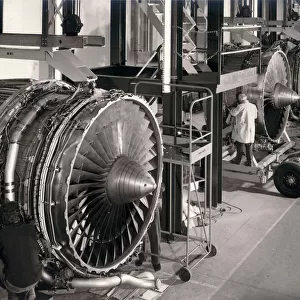 Rolls-Royce RB211 turbofans during production at Derby