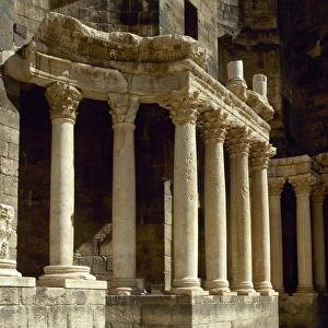 Roman Theatre at Bosra. Porticus post scaenam. Detail. Syria