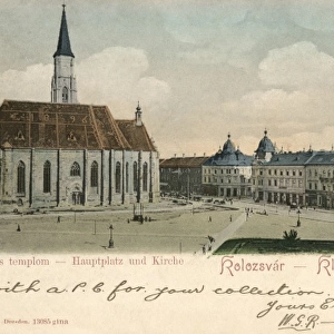 Romania - Cluj-Napoca - Main Square and Church