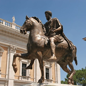Rome. Equestian Statue of Emperor Marcus Aurelius. Piazza Ca
