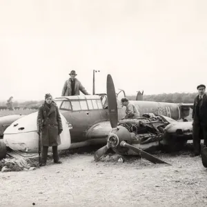 Messerschmitt Bf110 Print - U8+HL Crash at Cobham Farm Messerschmitt Bf110 Print - U8+HL Crash at Cobham Farm