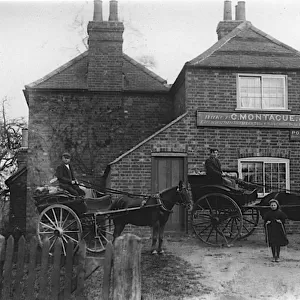 Rural business, Post Office and employees. Binfield Heath
