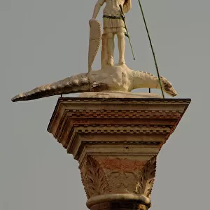 Saint Theodore statue, patron of Venice, on a granite colum