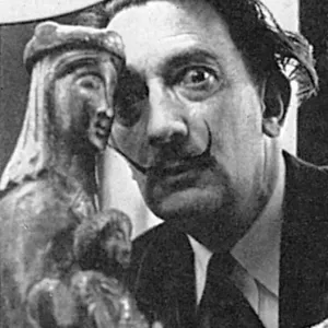 Salvador Dali with Madonna and Child Print, 1959 Salvador Dali with Madonna and Child Print, 1959
