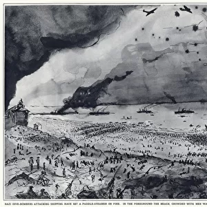 Scene during the evacuation of Dunkirk, WW2