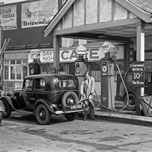 Scene at a petrol station
