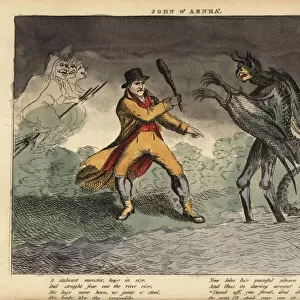 Scottish traveller John o Arnha fighting a Kelpy
