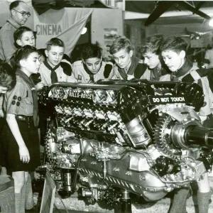 Scouts with a Rolls-Royce Merlin Engine Print 1940s Scouts with a Rolls-Royce Merlin Engine Print 1940s