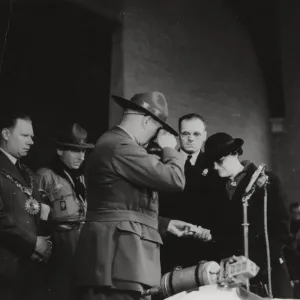 Print of Scouts during Wartime: A Young Scout's Heroic Act