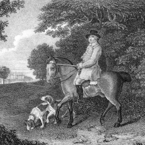 Second Duke of Newcastle Riding with Hounds Print, 1720-1794 Second Duke of Newcastle Riding with Hounds Print, 1720-1794
